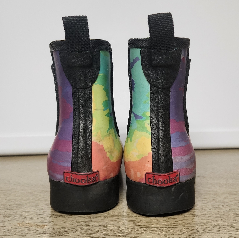 Chooka Short Rainboots Rainbow Tie-Dye Sz 9 - Picture 6 of 9